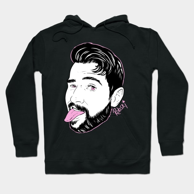 Dan stick your... tongue out - black and white Hoodie by RobskiArt